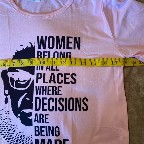 Pink Ruth Bader Ginsburg New Soft FabricShort Sleeve Tee Med or LG black print - Picture 2 of 5
